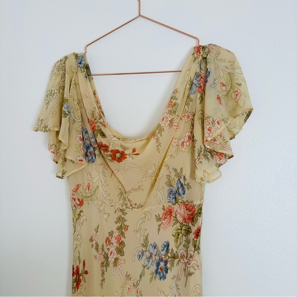 Vintage Maggy London floral midi dress 100% silk boho - Picture 11 of 11